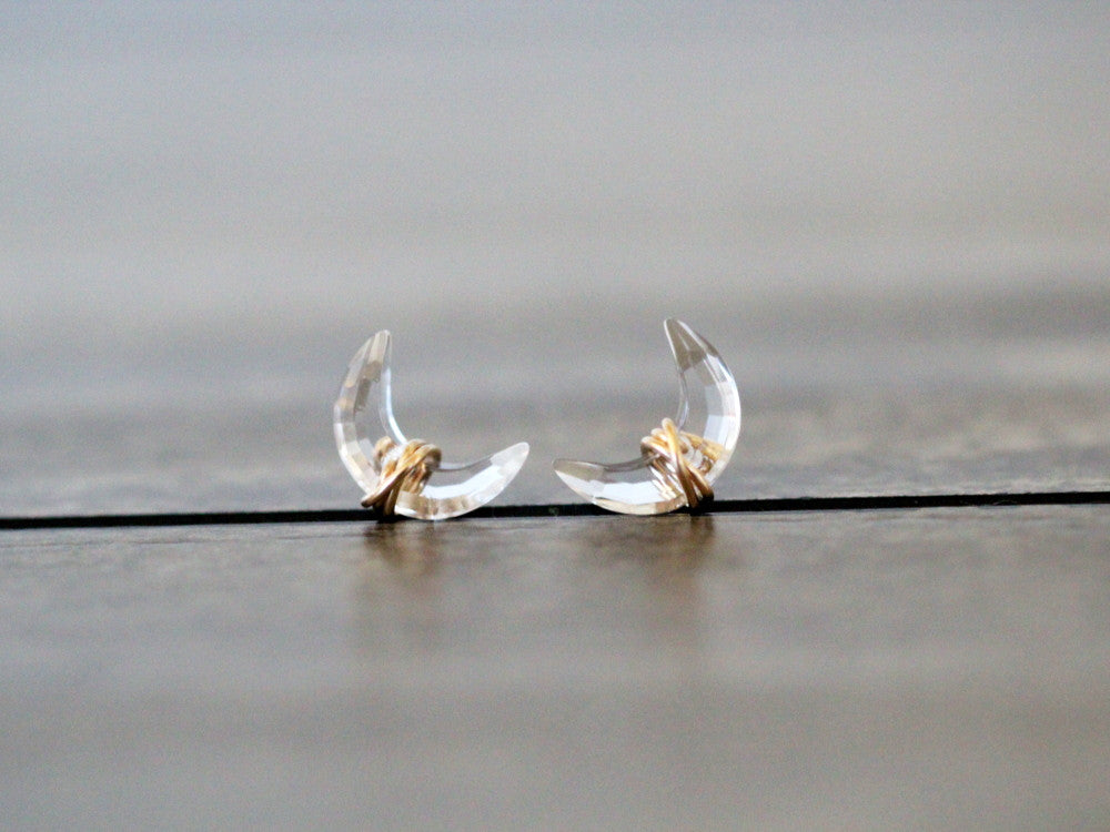 Moonbeam Studs - Crystal Quartz