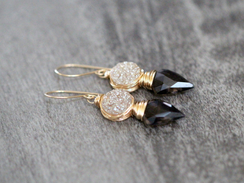 Compass Earrings - Smoky