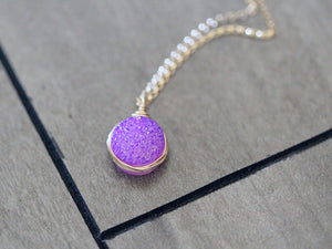 Druzy Bezel Pendant Necklaces - Pastel Edition  ( New Color )