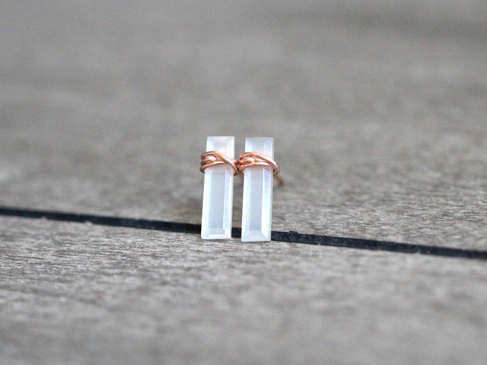 Moonstone Bar Studs
