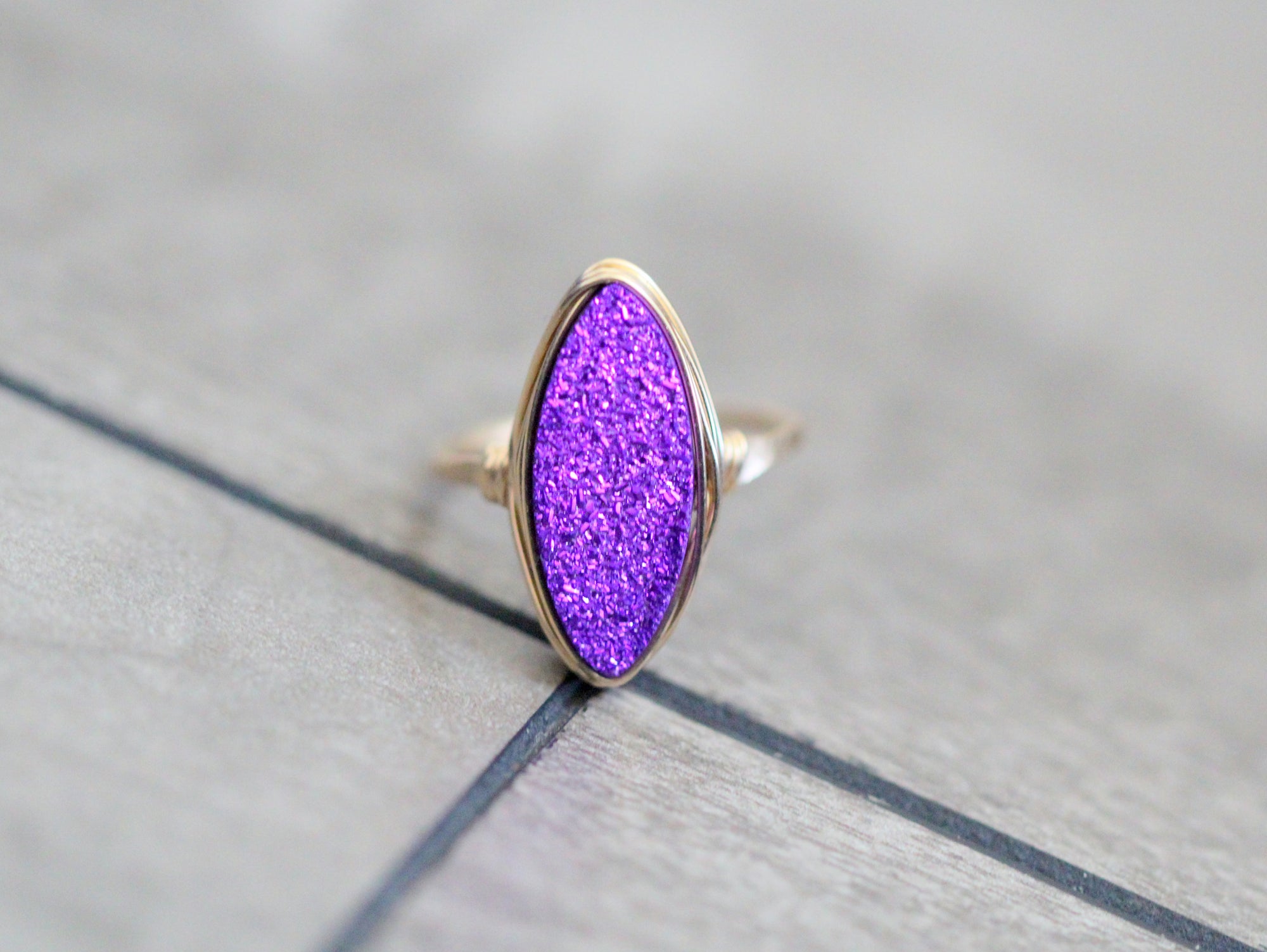 Marquis Druzy Ring - Mulberry