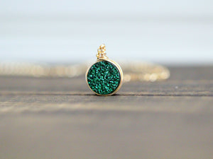Druzy Bezel Pendant Necklaces