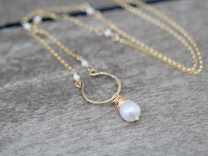 Pearl Hoop Necklace - As Seen On Riverdale