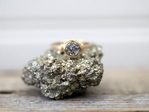 Micro Druzy Ring - Platinum