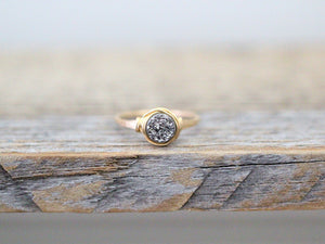 Micro Druzy Ring - Platinum