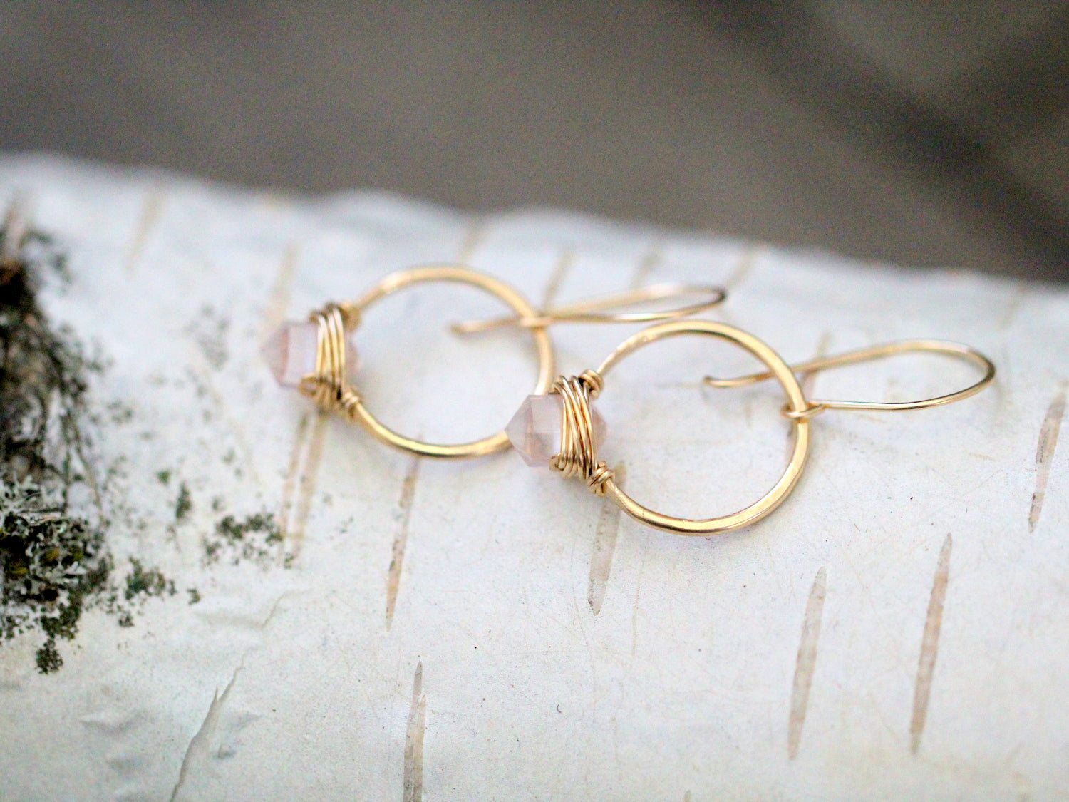 Pike Hoops - Rose Quartz