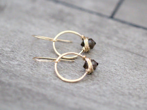 Pike Hoops - Smoky Quartz