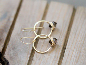 Pike Hoops - Smoky Quartz