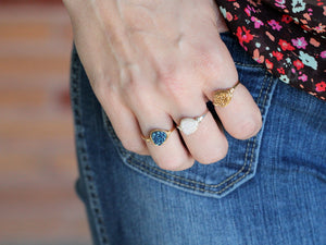 Druzy Triangle Rings