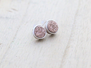Gilded Rose Gold Druzy Studs