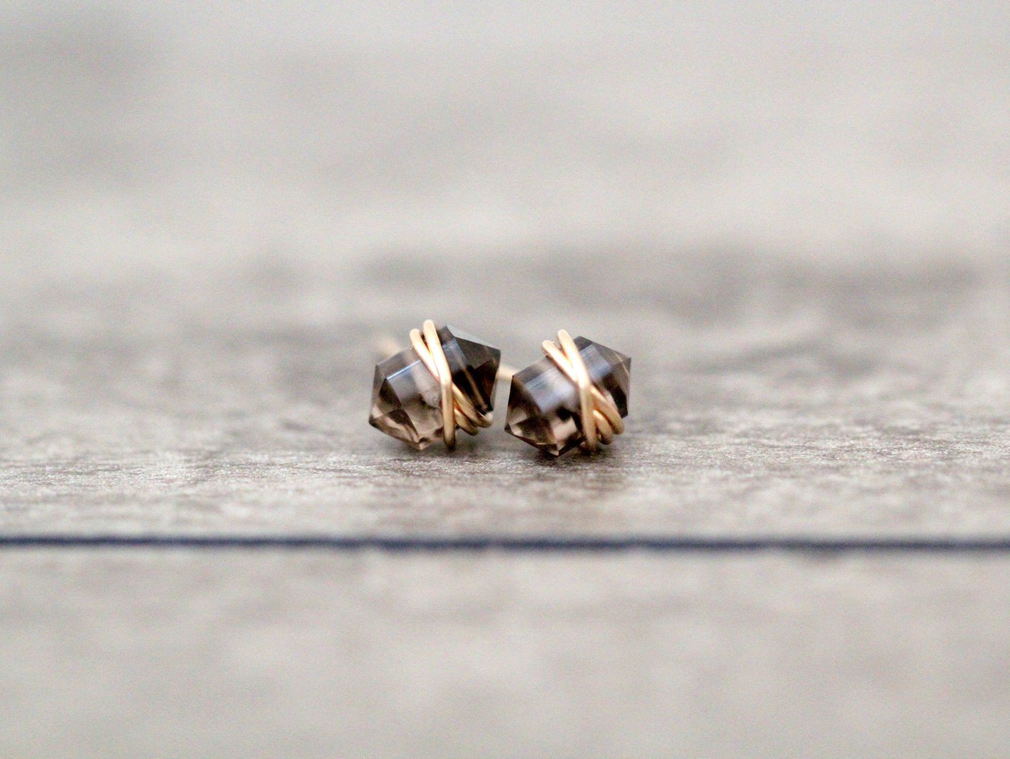 Pike Studs - Smoky Quartz