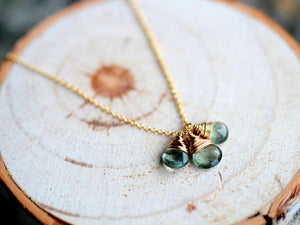 Moss Aquamarine Trio Necklace