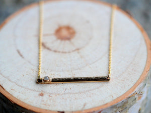 Refraction Bar Necklace - Gray Diamond