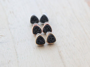 Petite Triangle Druzy Studs - Eclipse