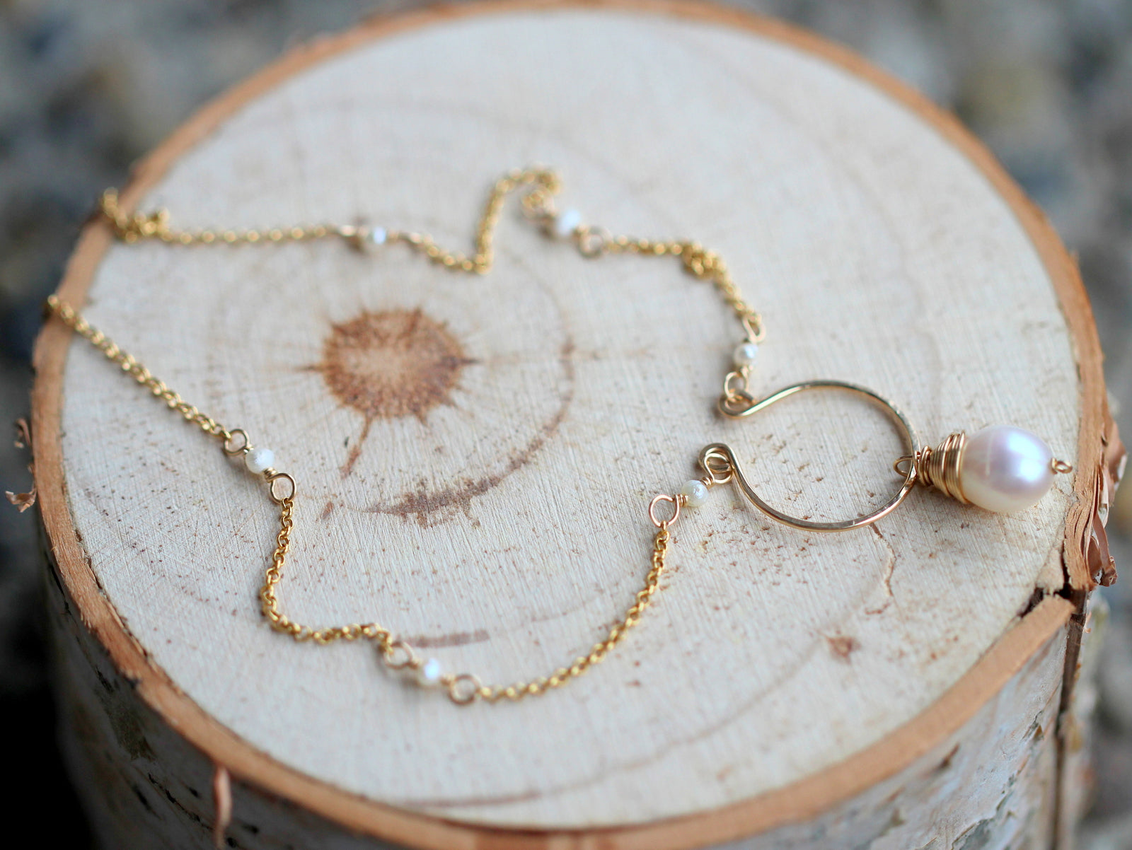 Pearl Hoop Necklace - As Seen On Riverdale