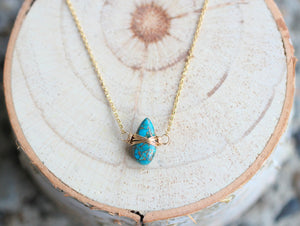 Copper Turquoise Necklace - Classic Blue