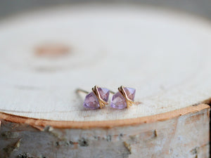 Pike Studs - Amethyst