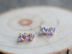 Pike Studs - Amethyst