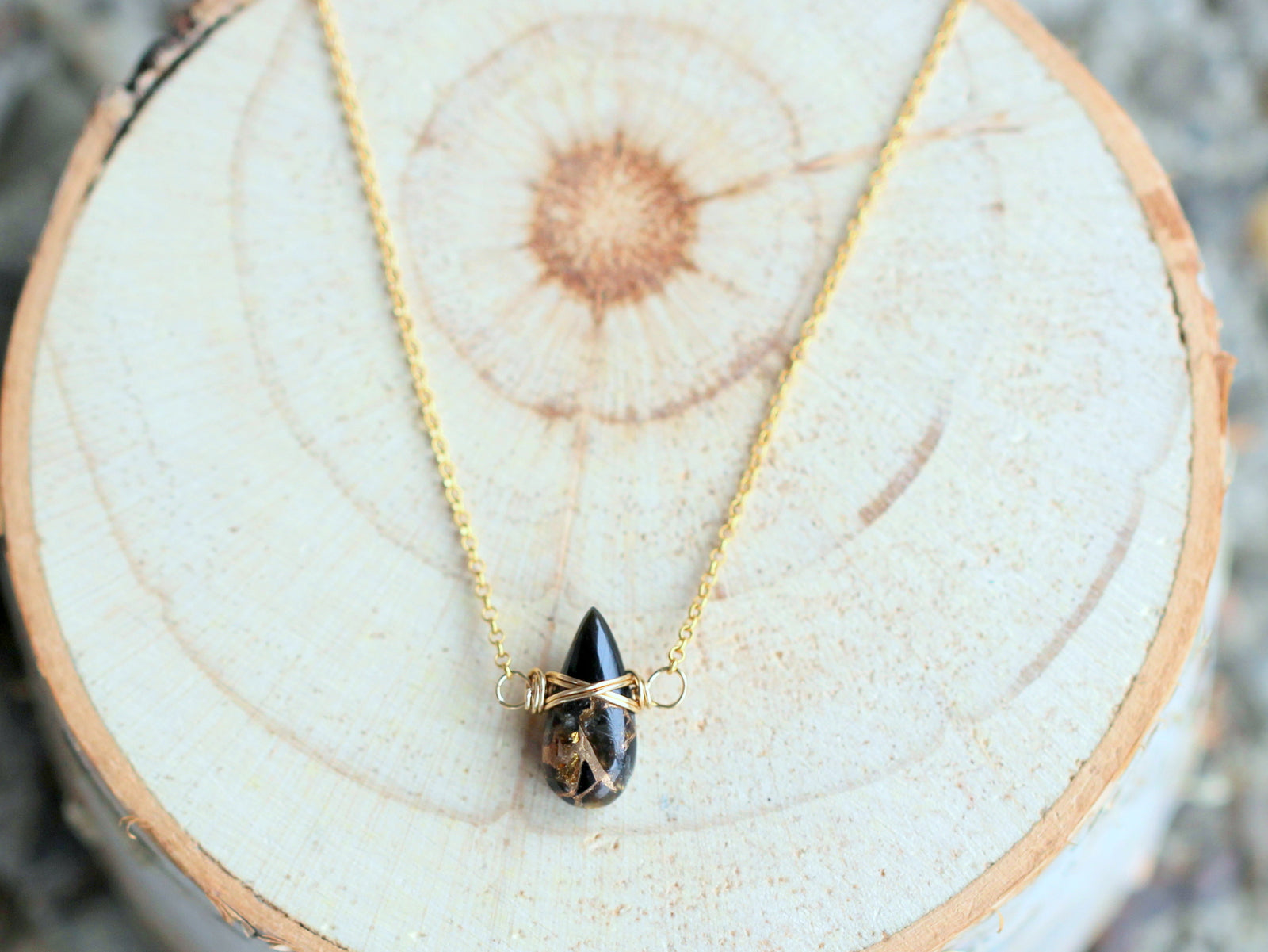 Copper Turquoise Necklace - Black