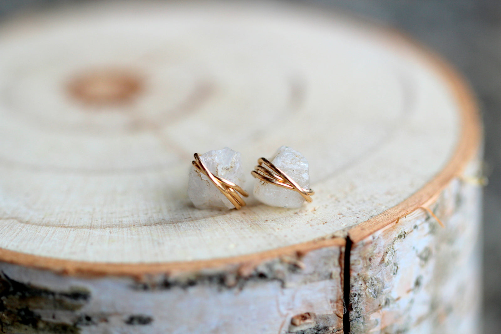 Comet Studs - Moonstone