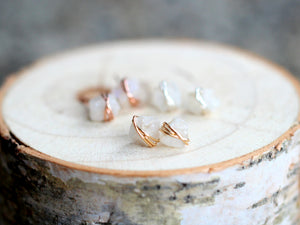 Comet Studs - Moonstone