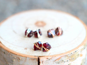 Comet Studs - Garnet