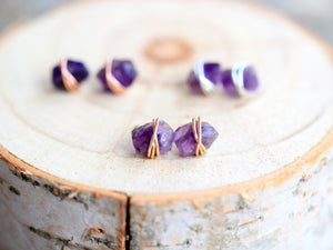 Comet Studs - Amethyst