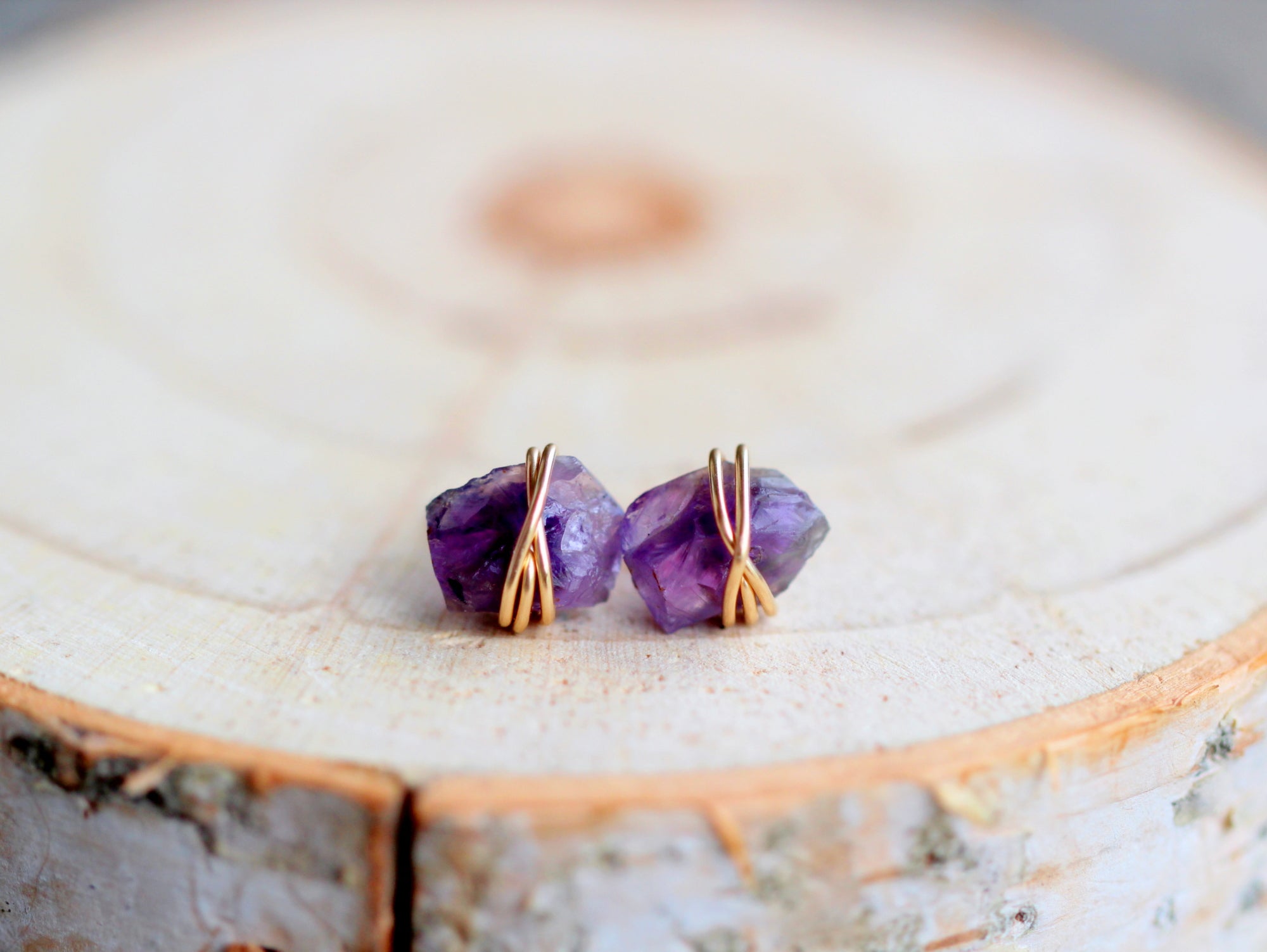 Comet Studs - Amethyst