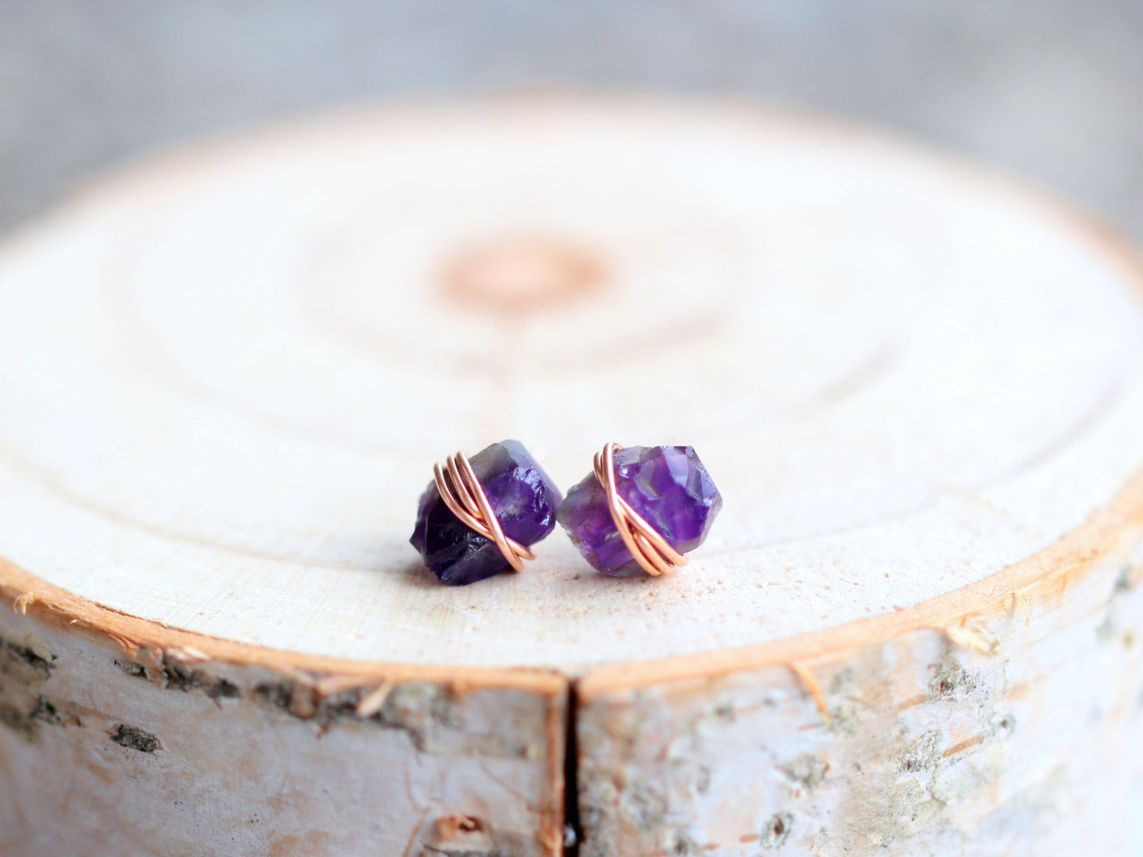 Comet Studs - Amethyst