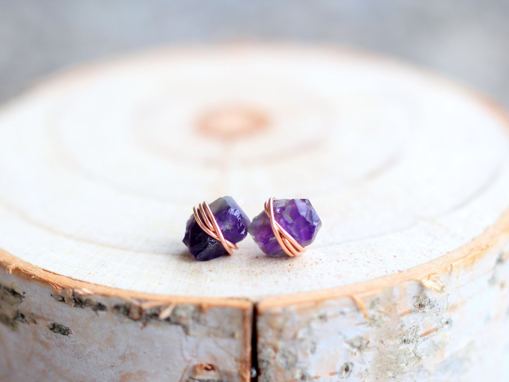 Comet Studs - Amethyst