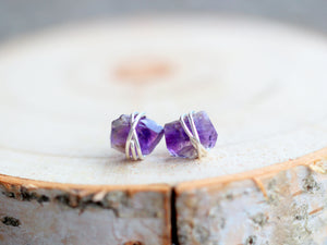 Comet Studs - Amethyst