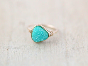 Druzy Triangle Ring - Buttermint