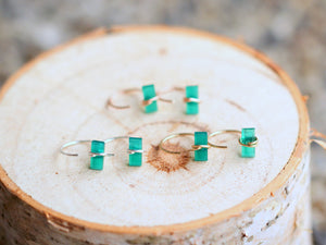 Green Onyx Hug Hoops