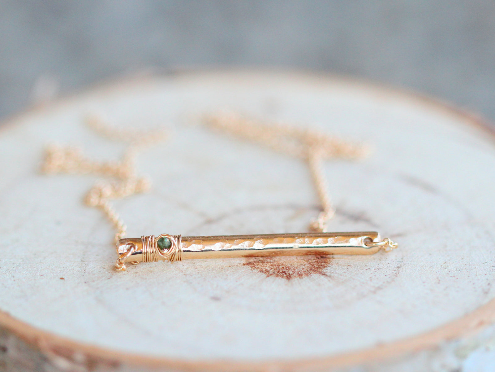 Refraction Bar Necklace - Moss Diamond