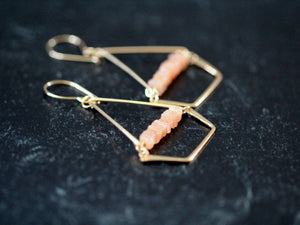 Swing Earrings - Peach Moonstone