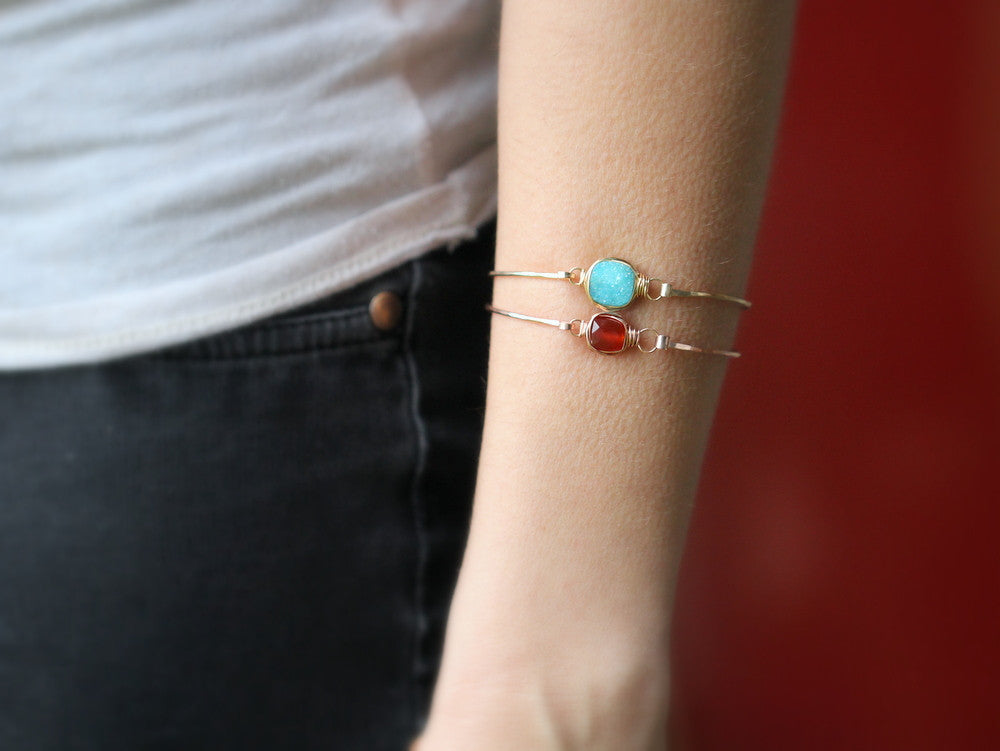 Carnelian Bezel Style Bangle