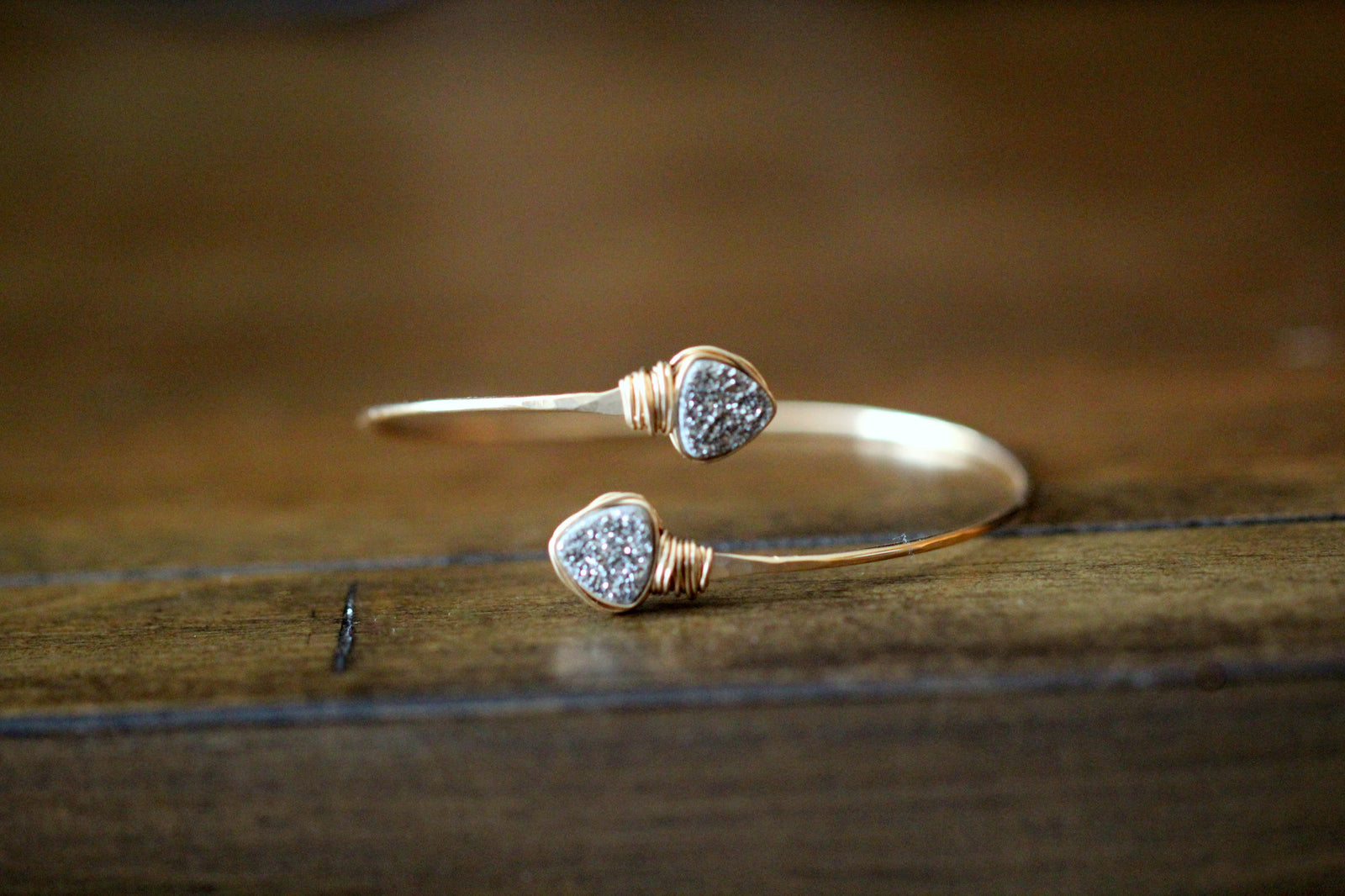 Druzy Wrap Bracelet - Platinum