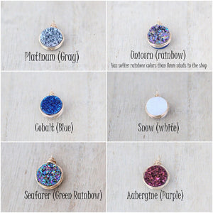 Druzy Bezel Pendant Necklaces ( NEW COLORS )