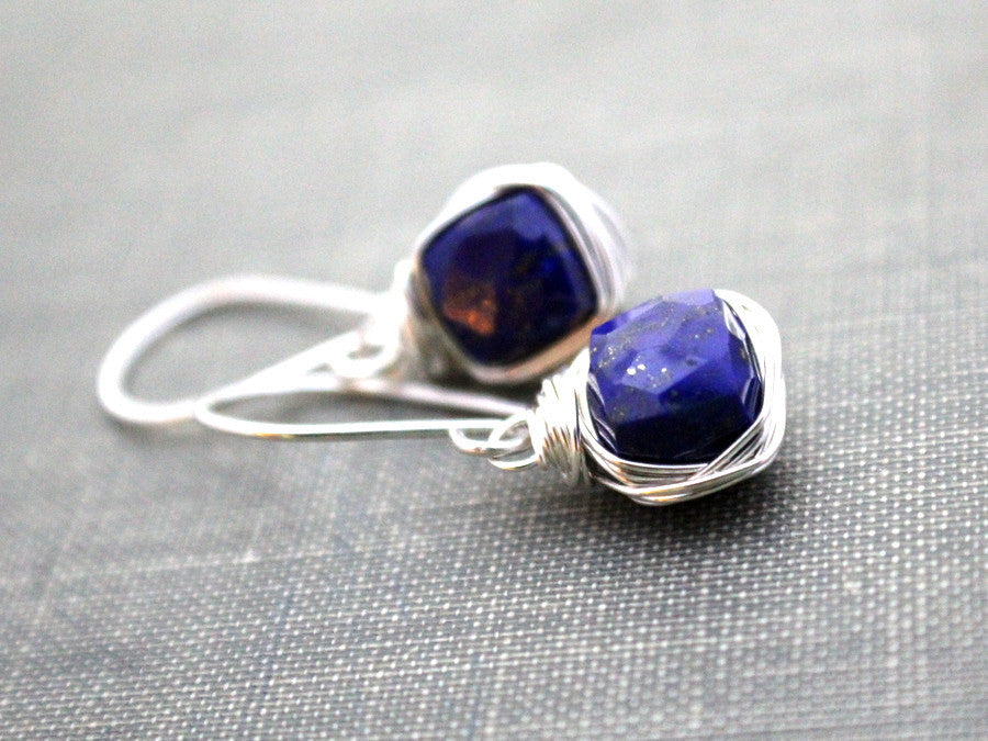 Lapis Lazuli Bezel-Style Earrings