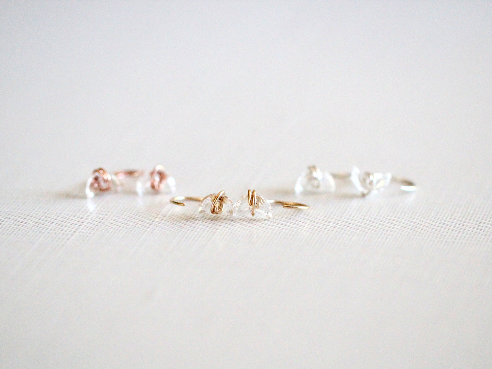 Moonbeam Hug Hoops - Crystal Quartz