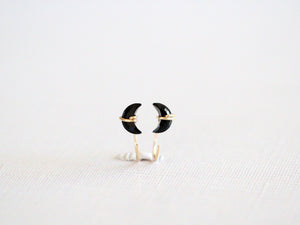 Moonbeam Hug Hoops - Black Agate