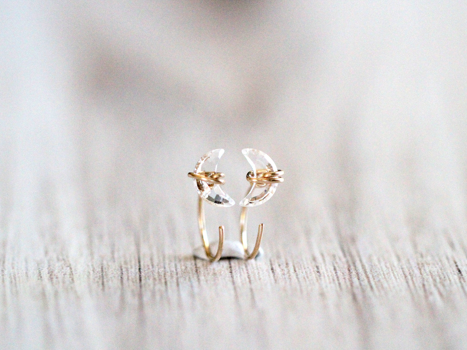 Moonbeam Hug Hoops - Crystal Quartz