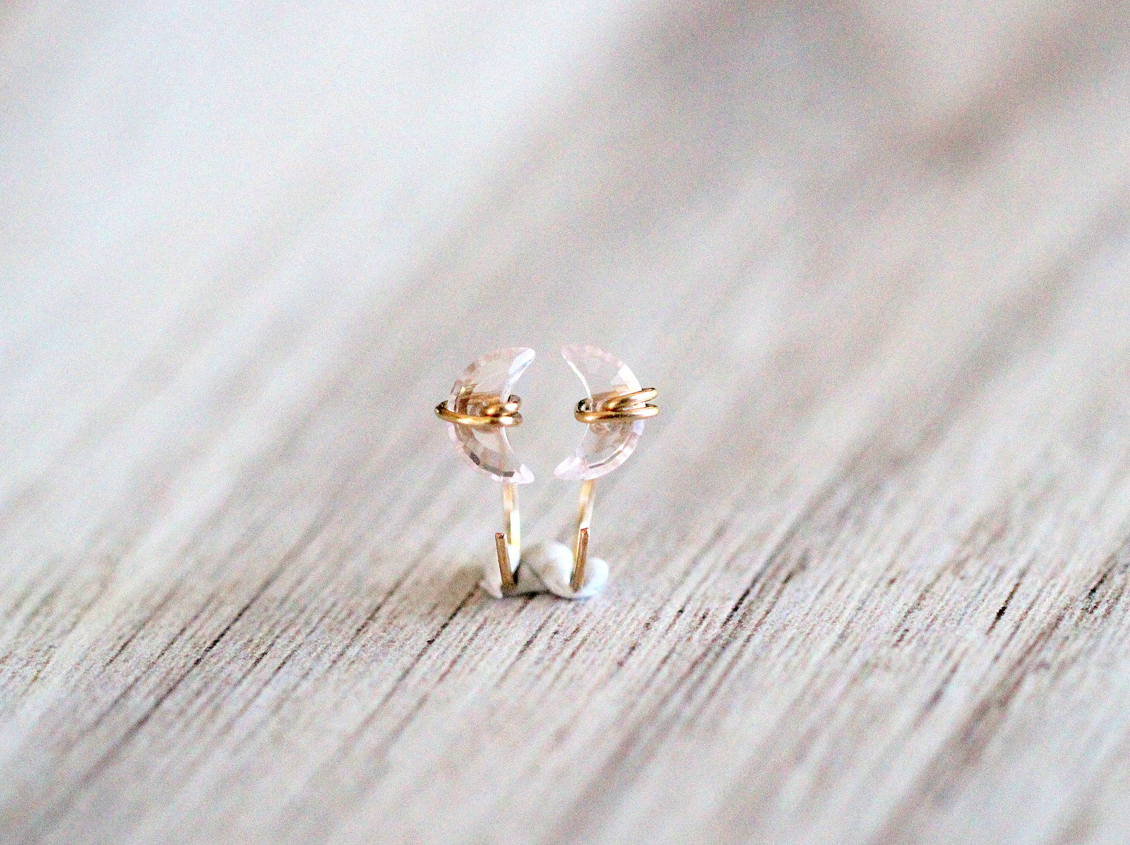 Moonbeam Hug Hoops - Rose Quartz