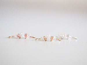 Moonbeam Hug Hoops - Rose Quartz