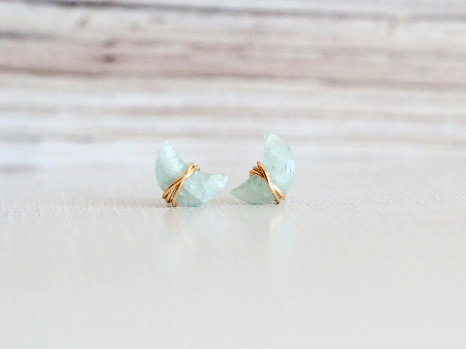 Moonbeam & Stardust Studs - Aquamarine