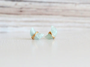 Moonbeam & Stardust Studs - Aquamarine