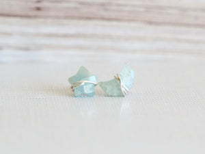 Moonbeam & Stardust Studs - Aquamarine