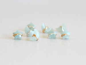 Moonbeam & Stardust Studs - Aquamarine