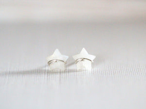 Moonbeam & Stardust Studs - Moonstone