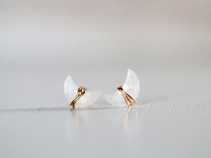 Moonbeam & Stardust Studs - Moonstone